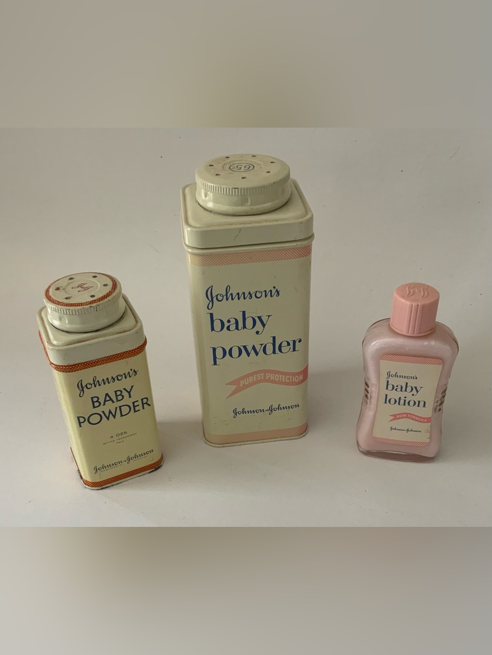 Vintage Baby Powder and Lotion Contanier Set
